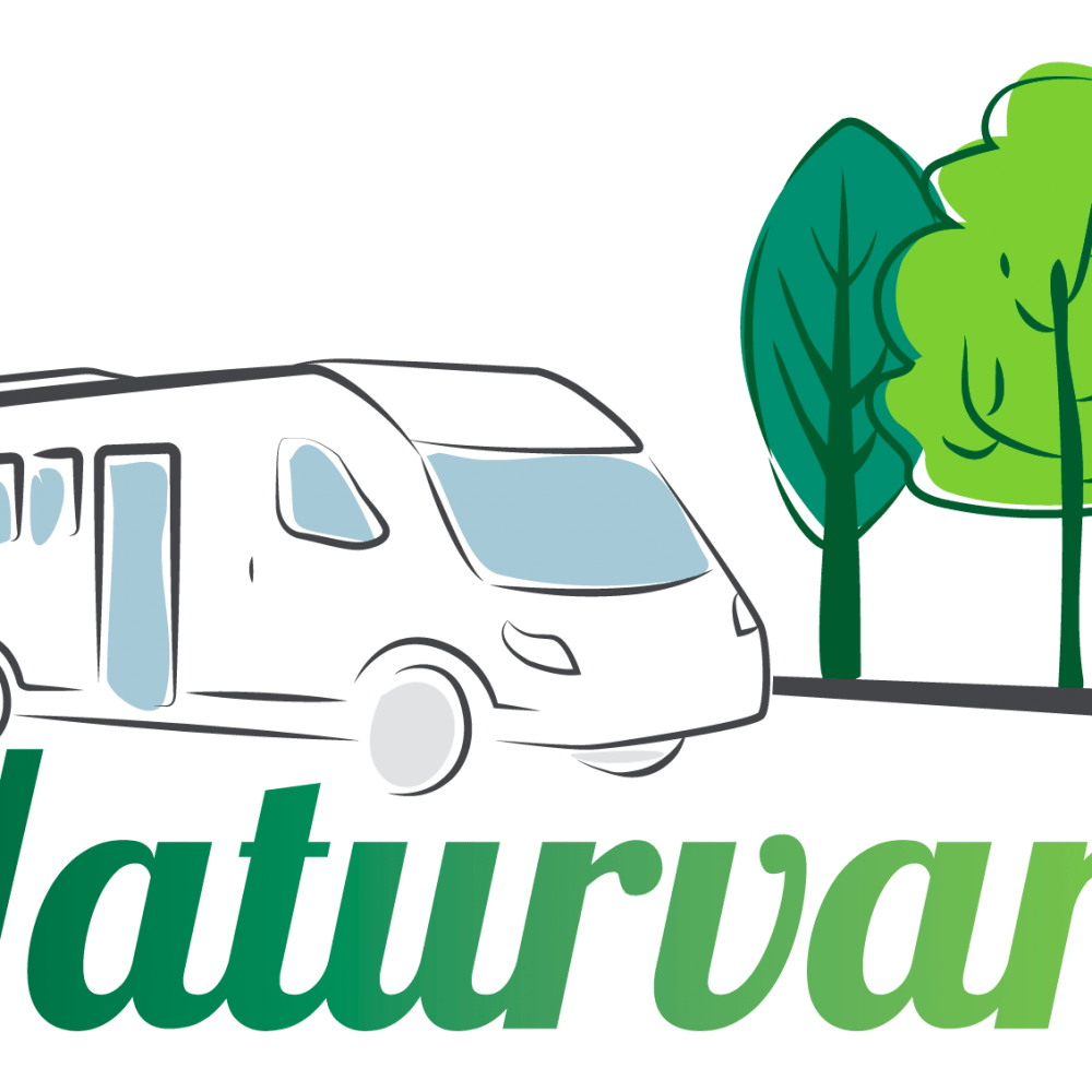 logo de autocaravana con árboles
